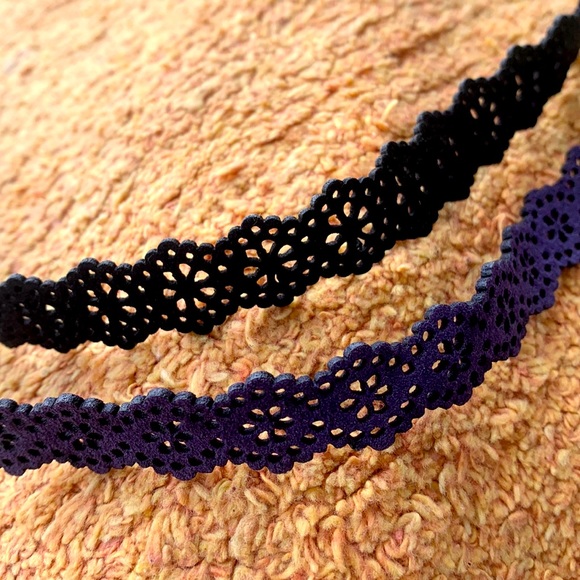 Black and Blue Suede Choker neckpieces - Picture 4 of 7